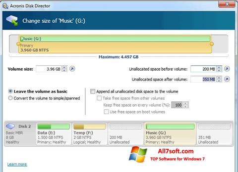 Képernyőkép Acronis Disk Director Windows 7