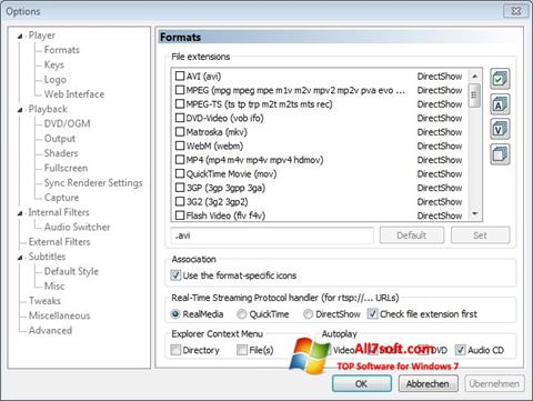 Képernyőkép Combined Community Codec Pack Windows 7