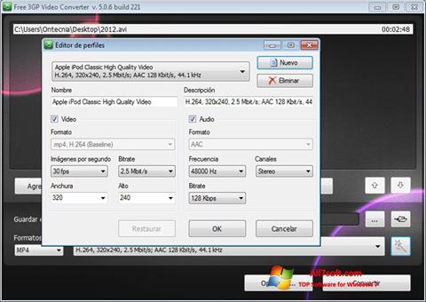 Képernyőkép Free MP4 Video Converter Windows 7