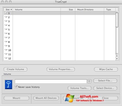 Képernyőkép TrueCrypt Windows 7