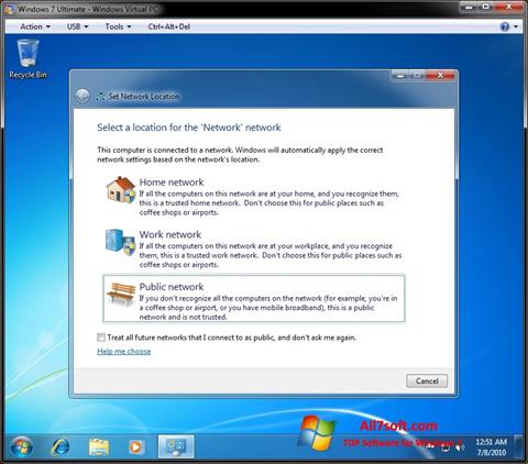 Képernyőkép Windows Virtual PC Windows 7
