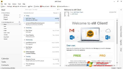 Képernyőkép eM Client Windows 7