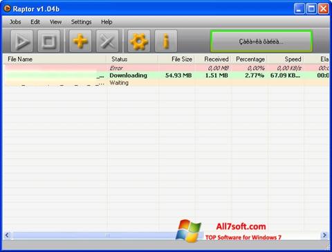 Képernyőkép Raptor Windows 7