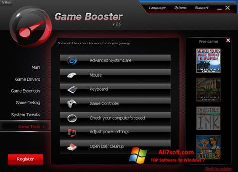 Képernyőkép Game Booster Windows 7