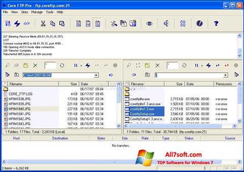 Képernyőkép Core FTP Windows 7