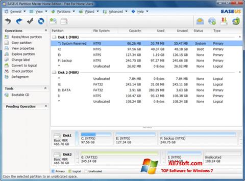 Képernyőkép EASEUS Partition Master Windows 7