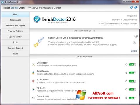 Képernyőkép Kerish Doctor Windows 7