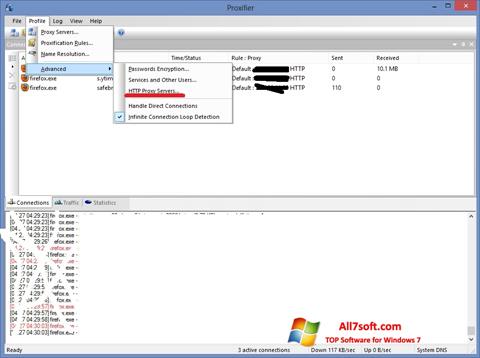 Képernyőkép Proxifier Windows 7