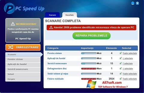 Képernyőkép PC Speed Up Windows 7