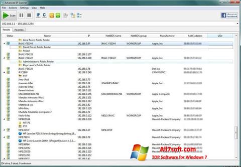 Képernyőkép Advanced IP Scanner Windows 7