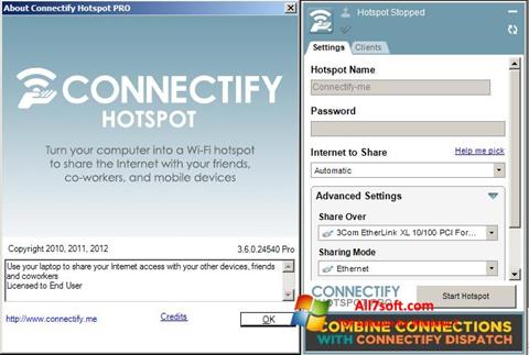 Képernyőkép Connectify Hotspot PRO Windows 7