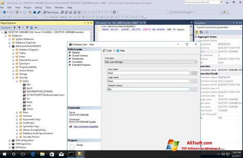 Képernyőkép Microsoft SQL Server Windows 7