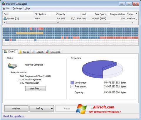 Képernyőkép Defraggler Windows 7