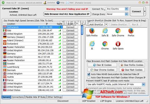 Képernyőkép Hide ALL IP Windows 7