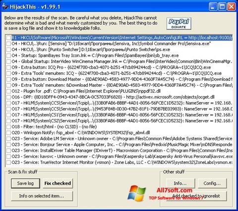 Képernyőkép HijackThis Windows 7