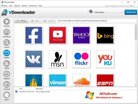 Képernyőkép VDownloader Windows 7