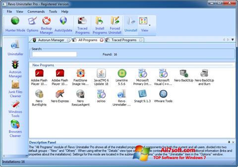 Képernyőkép Revo Uninstaller Pro Windows 7