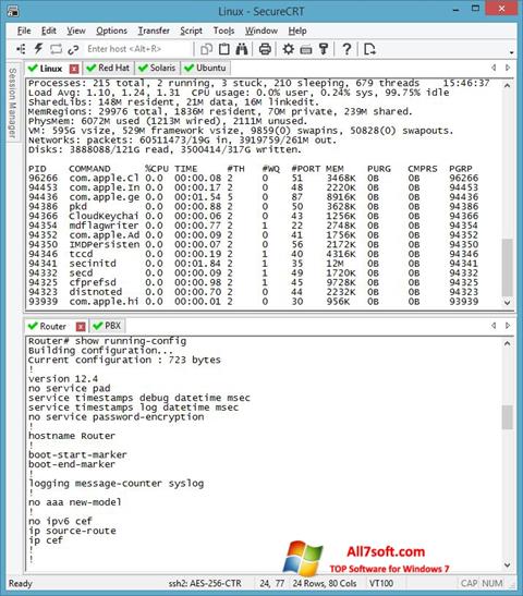 Képernyőkép SecureCRT Windows 7