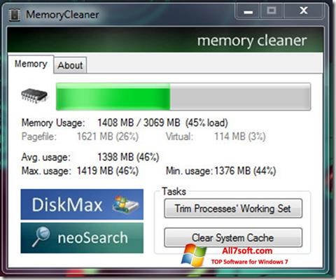 Képernyőkép Memory Cleaner Windows 7