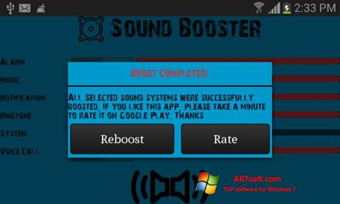 Képernyőkép Sound Booster Windows 7