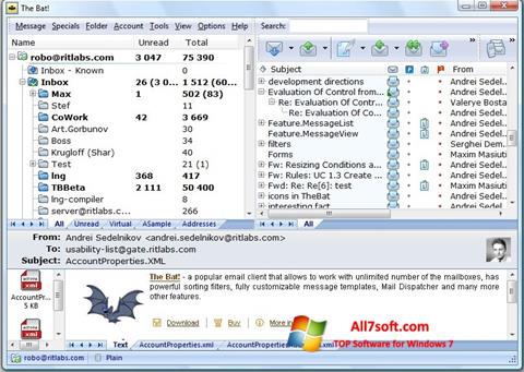 Képernyőkép The Bat! Windows 7