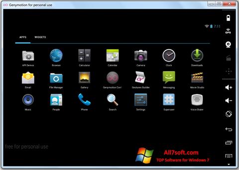 Képernyőkép Genymotion Windows 7