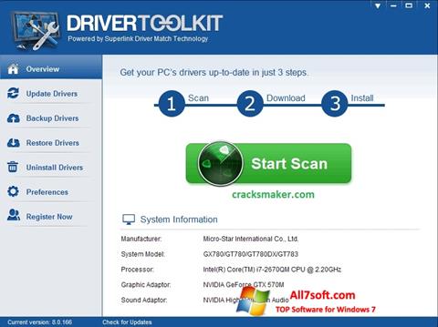 Képernyőkép Driver Toolkit Windows 7