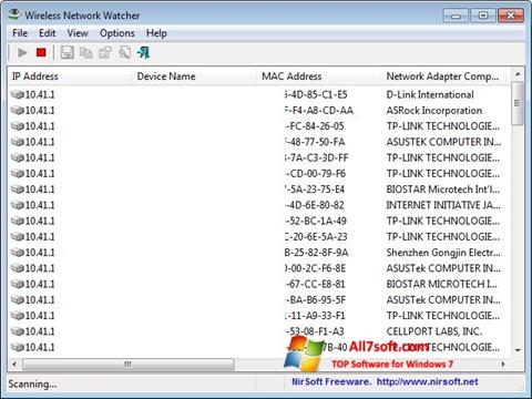 Képernyőkép Wireless Network Watcher Windows 7
