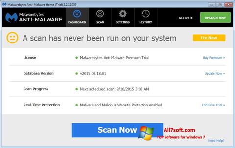 Képernyőkép Malwarebytes Anti-Malware Windows 7