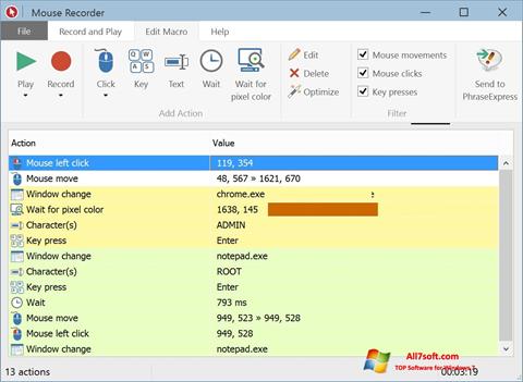 Képernyőkép Mouse Recorder Windows 7