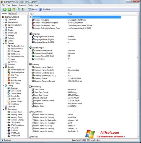 Képernyőkép EVEREST Ultimate Edition Windows 7