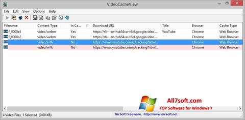 Képernyőkép VideoCacheView Windows 7