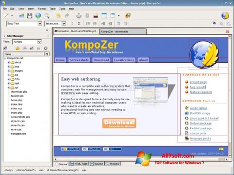 Képernyőkép KompoZer Windows 7