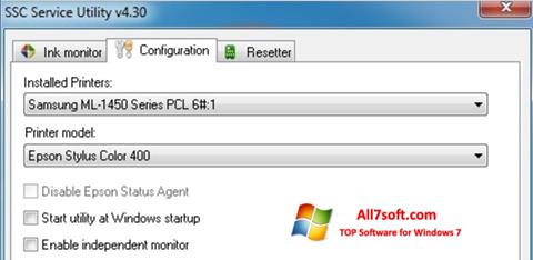 Képernyőkép SSC Service Utility Windows 7