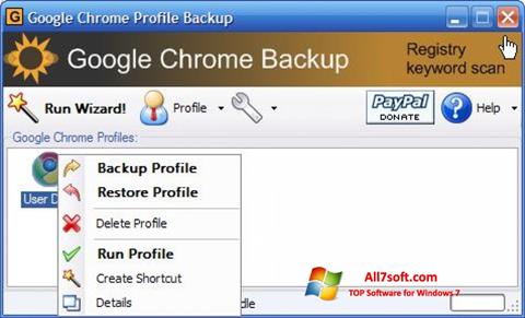 Képernyőkép Google Chrome Backup Windows 7