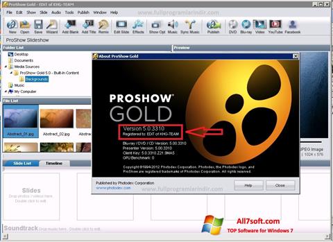Képernyőkép ProShow Gold Windows 7