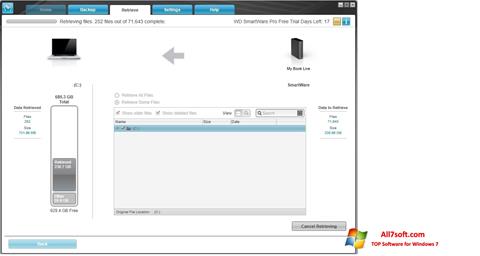 Képernyőkép WD SmartWare Windows 7