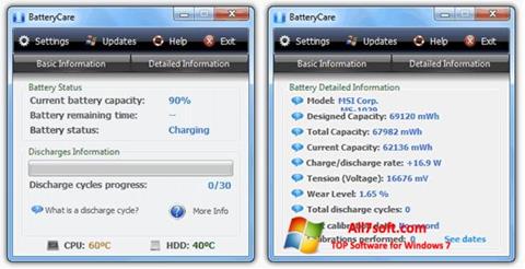 Képernyőkép BatteryCare Windows 7