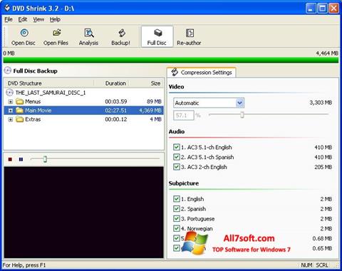 Képernyőkép DVD Shrink Windows 7