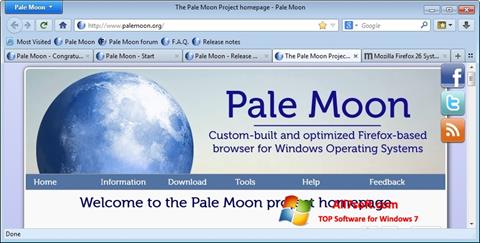 Képernyőkép Pale Moon Windows 7