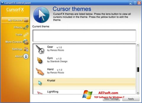 Képernyőkép CursorFX Windows 7