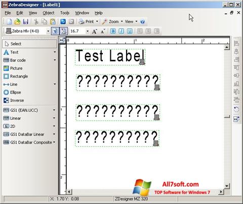 Képernyőkép Zebra Designer Windows 7