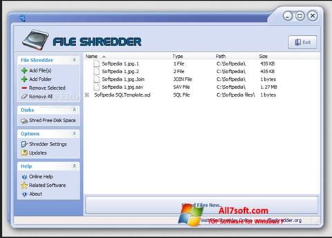 Képernyőkép File Shredder Windows 7