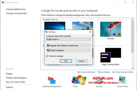 Képernyőkép Personalization Panel Windows 7