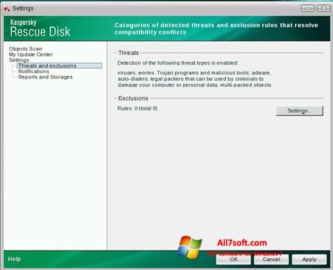Képernyőkép Kaspersky Rescue Disk Windows 7
